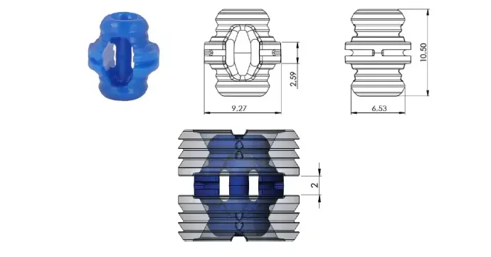 Macho para separación 2mm